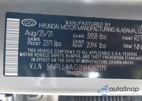 2022 Hyundai Elantra Se из США, поврежденный, VIN 5NPLL4AG1NH062119